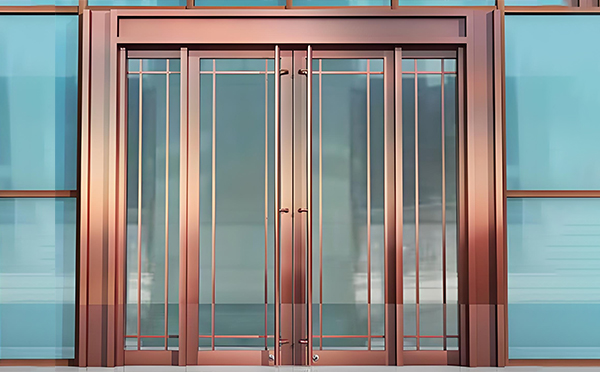 托喀依乡玻璃地弹门